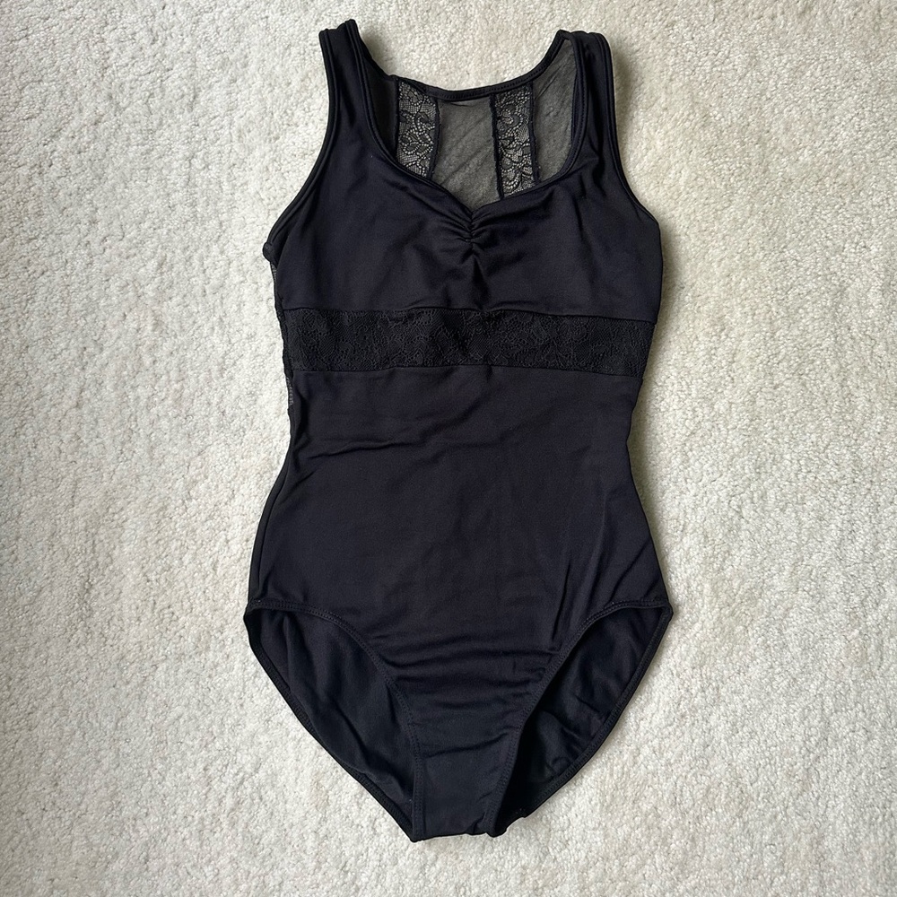 So Danca Sleeveless Leotard with Lace Detail